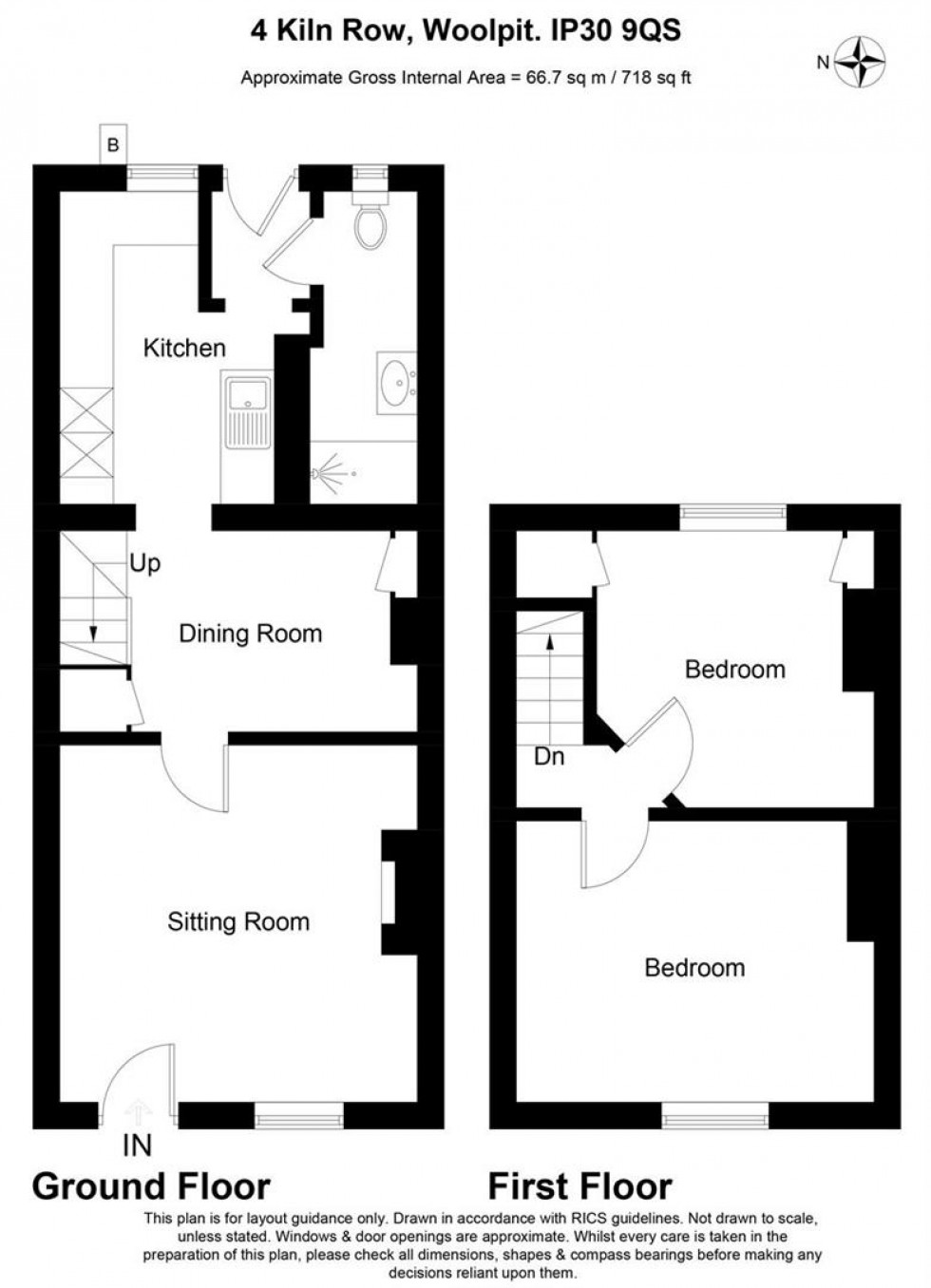 Floorplan for Kiln Row, Old Stowmarket Road, Woolpit, Bury St Edmunds, IP30