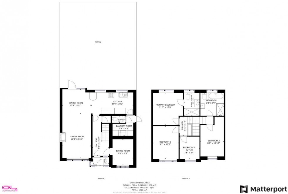 Floorplan for Sandown Crescent, Cuddington