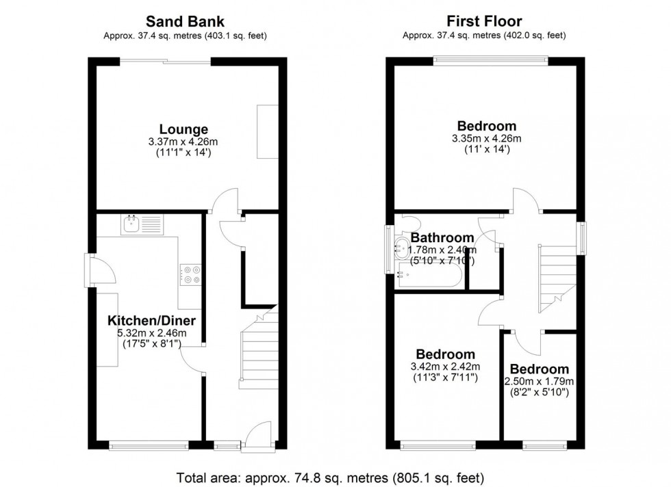 Floorplan for 33 Sandbank, Bloxwich