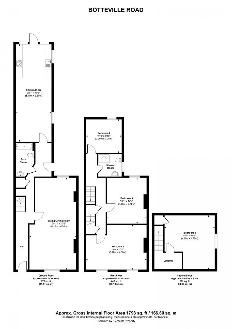 Floorplan for Botteville Road, Birmingham