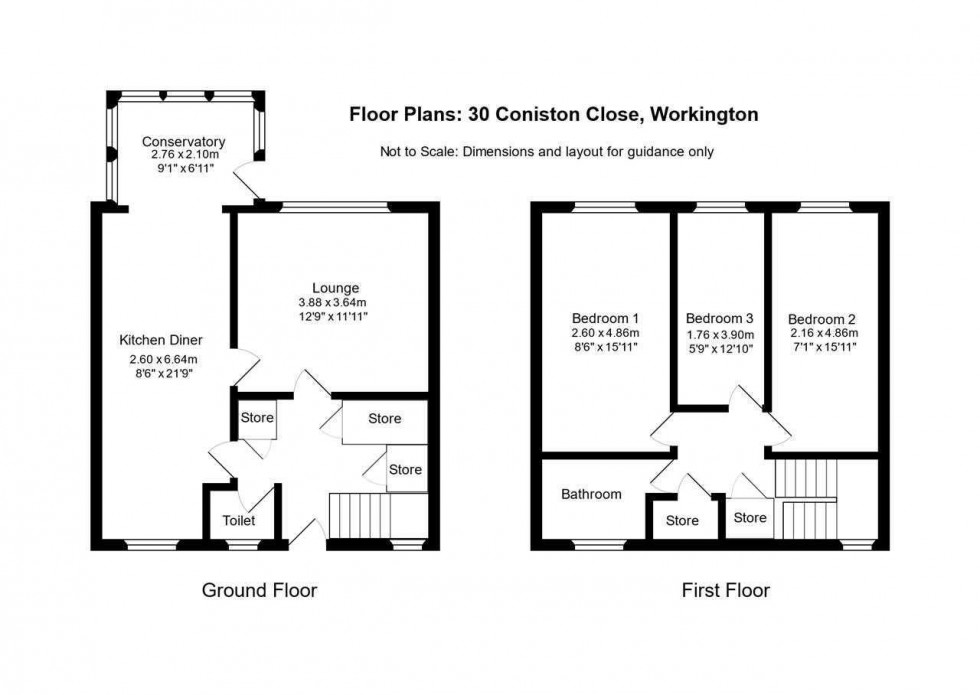 Floorplan for Coniston Close,Workington,Workington