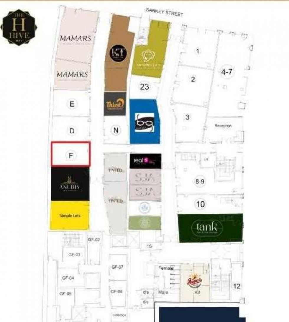 Floorplan for Unit F, The Hive,27-31 Sankey Street,Warrington