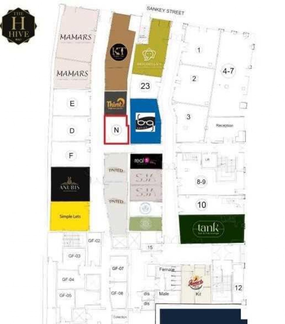 Floorplan for Unit N, The Hive, 27-31 Sankey Street, Warrington