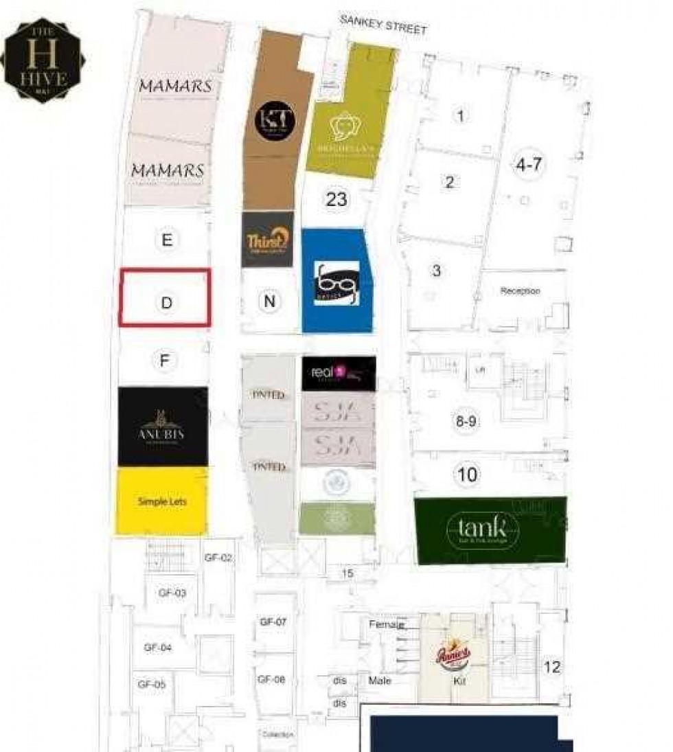 Floorplan for Unit D, The Hive, 27-31 Sankey Street, Warrington