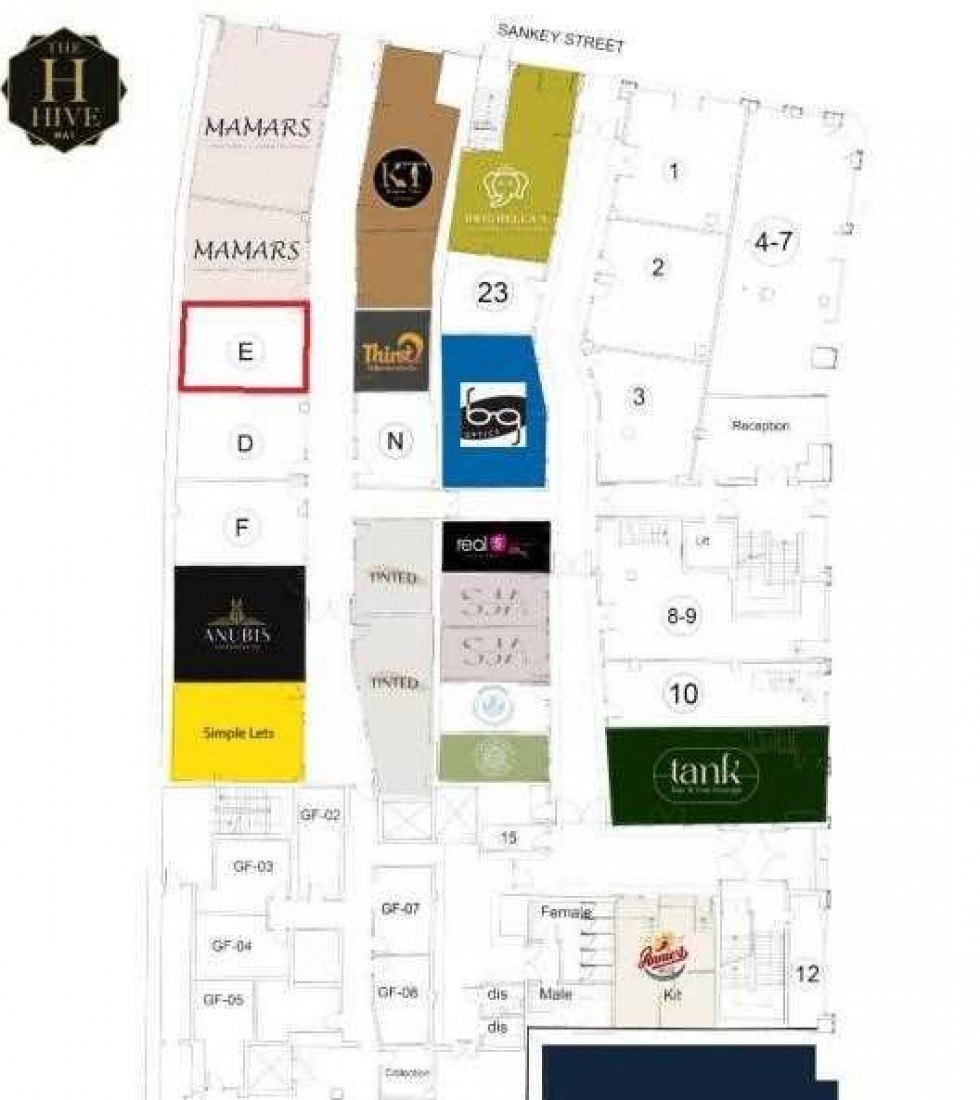 Floorplan for Unit E, The Hive, Sankey Street