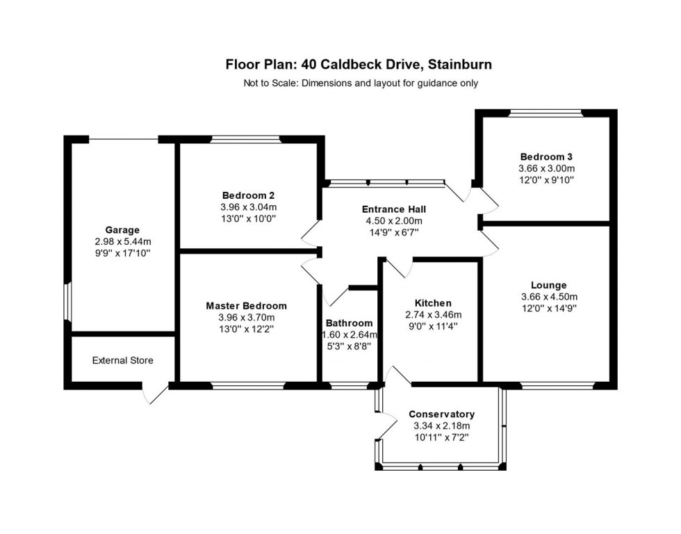 Floorplan for Caldbeck Drive, Stainburn, Workington