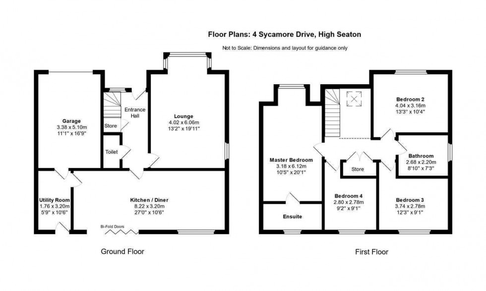 Floorplan for Sycamore Drive,High Seaton,Seaton