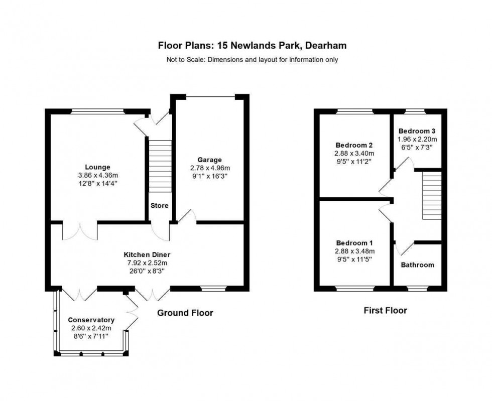 Floorplan for Newlands Park,Dearham,Dearham