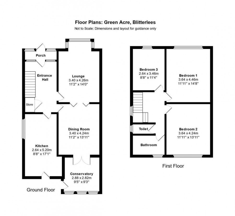 Floorplan for Green Acre,Blitterlees,Blitterlees