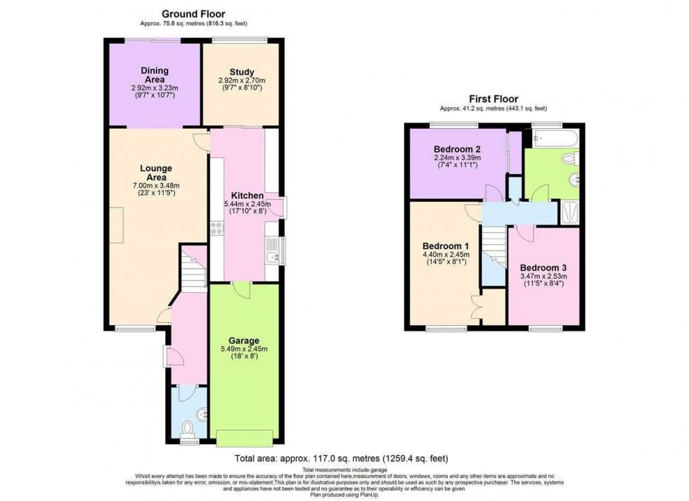 Floorplan for Wood End,,Horsham