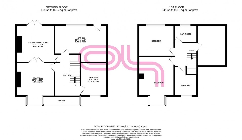 Floorplan for Goose Cote Lane, Oakworth, Keighley