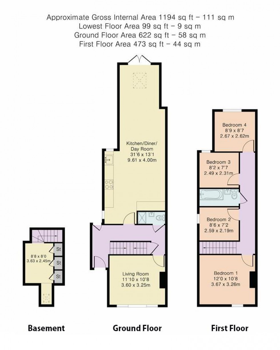 Floorplan for Gower Road, Royston