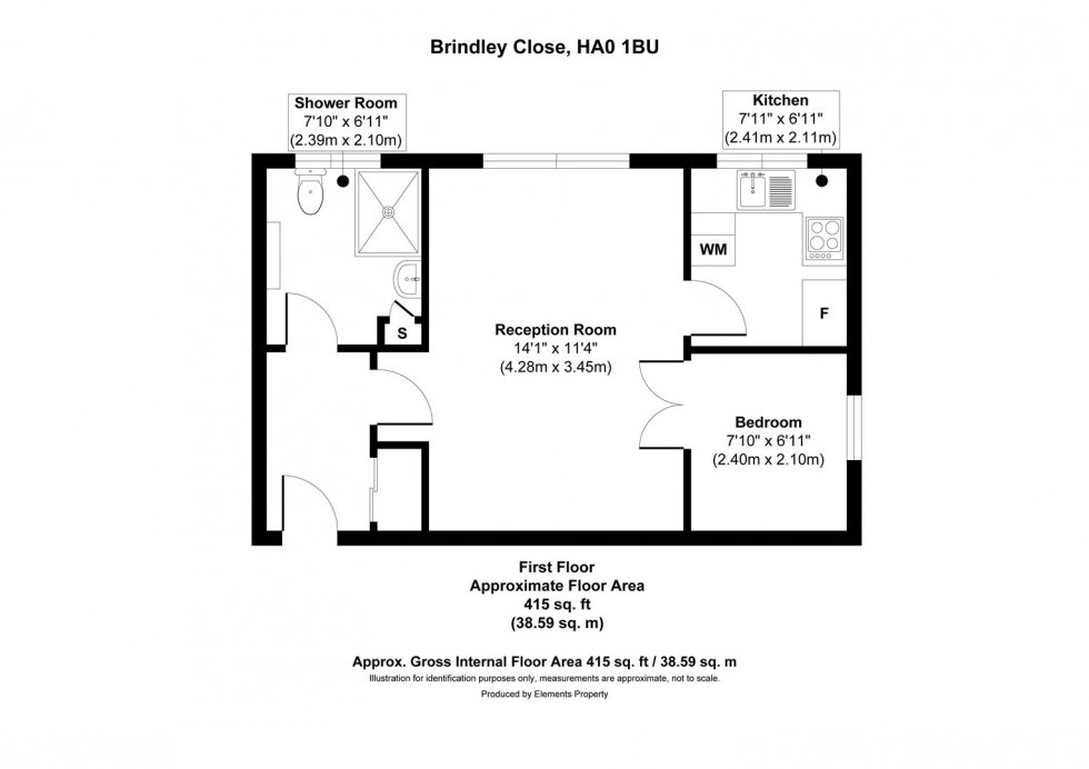 Floorplan for Brindley Close, Wembley, HA0