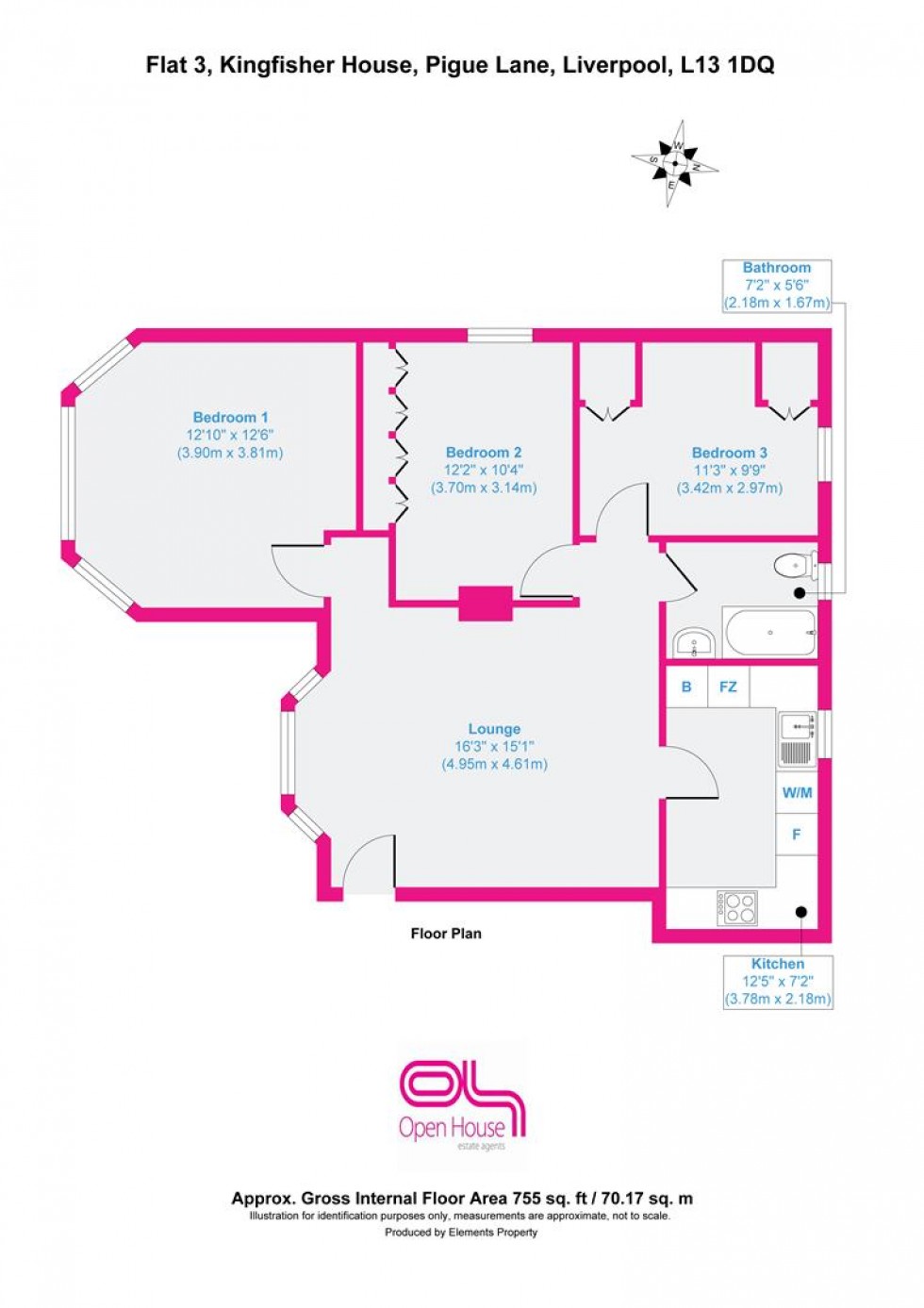 Floorplan for Pighue Lane, Wavertree, Liverpool