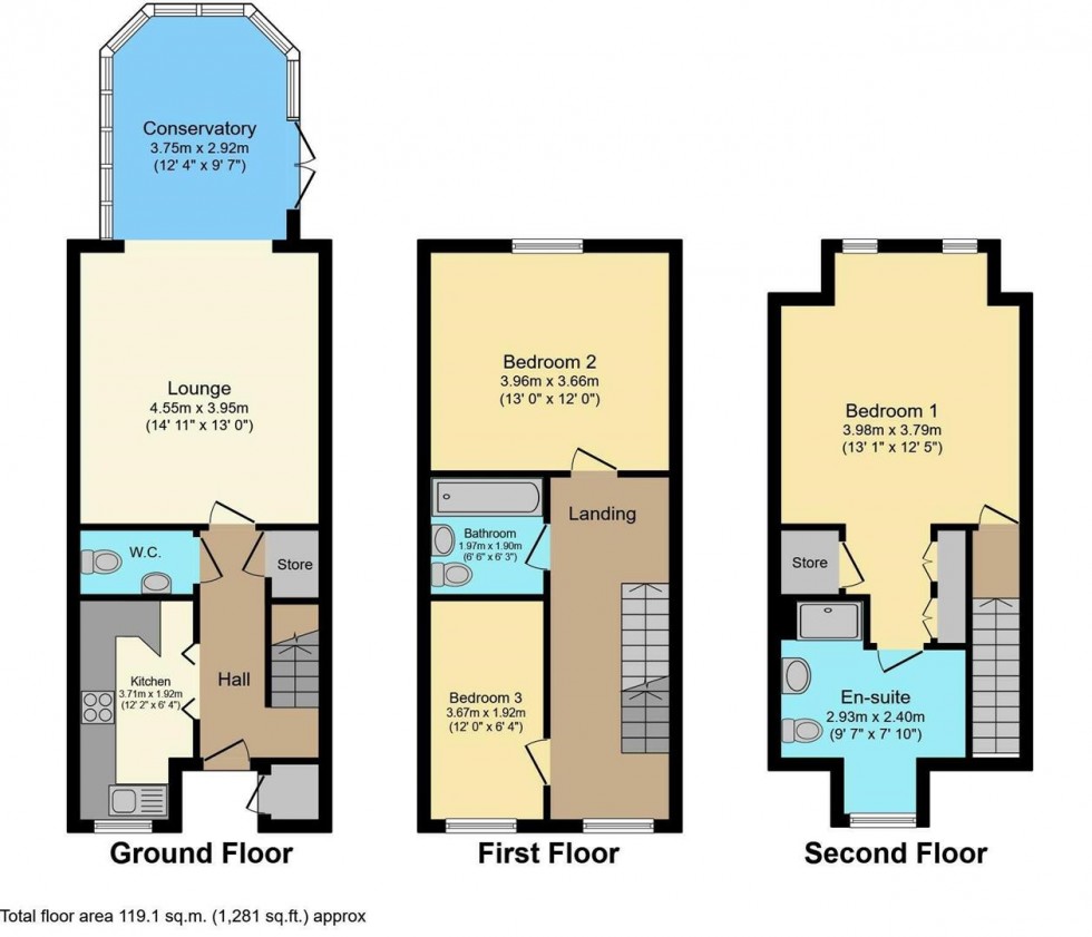 Floorplan for Excelsior Drive, Woodville, Swadlincote