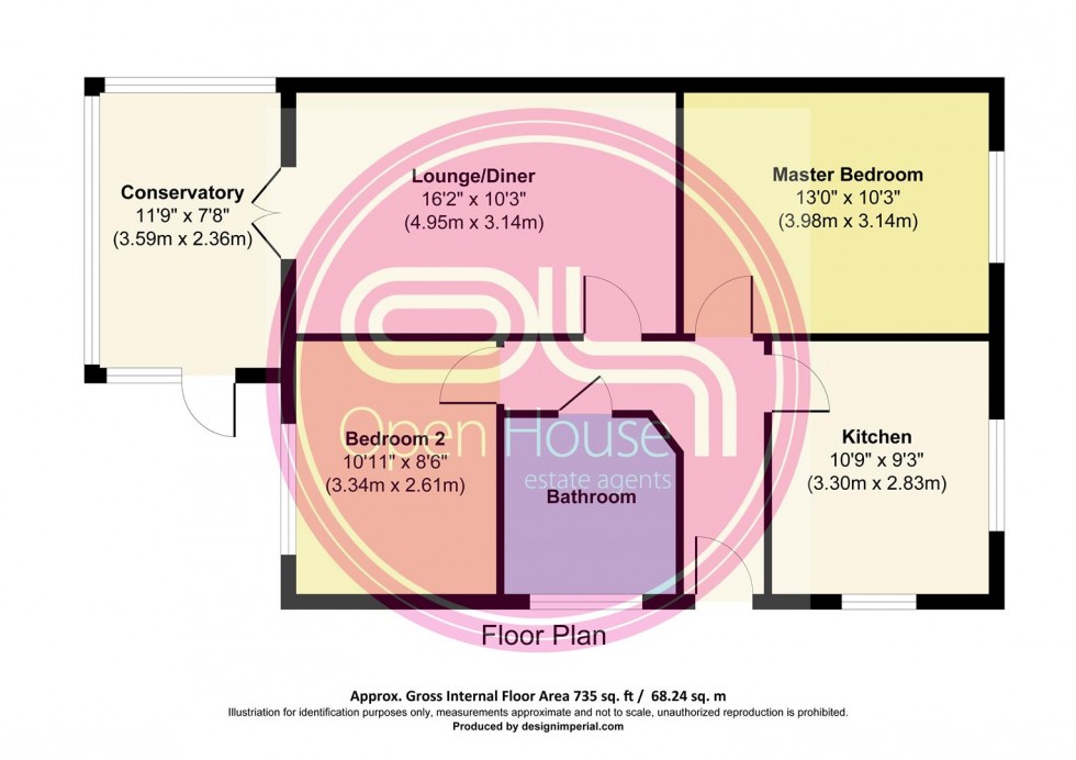 Floorplan for Hillside Gardens, Church Gresley, Swadlincote