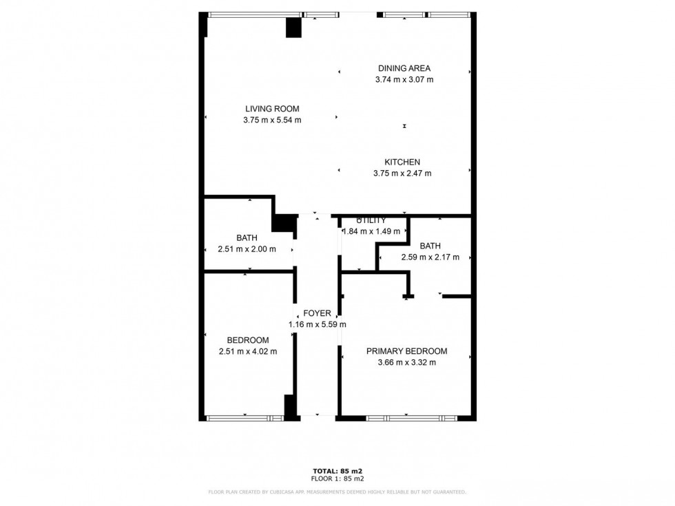 Floorplan for 22 Warwickgate, 7 Warwick Road, Old Trafford