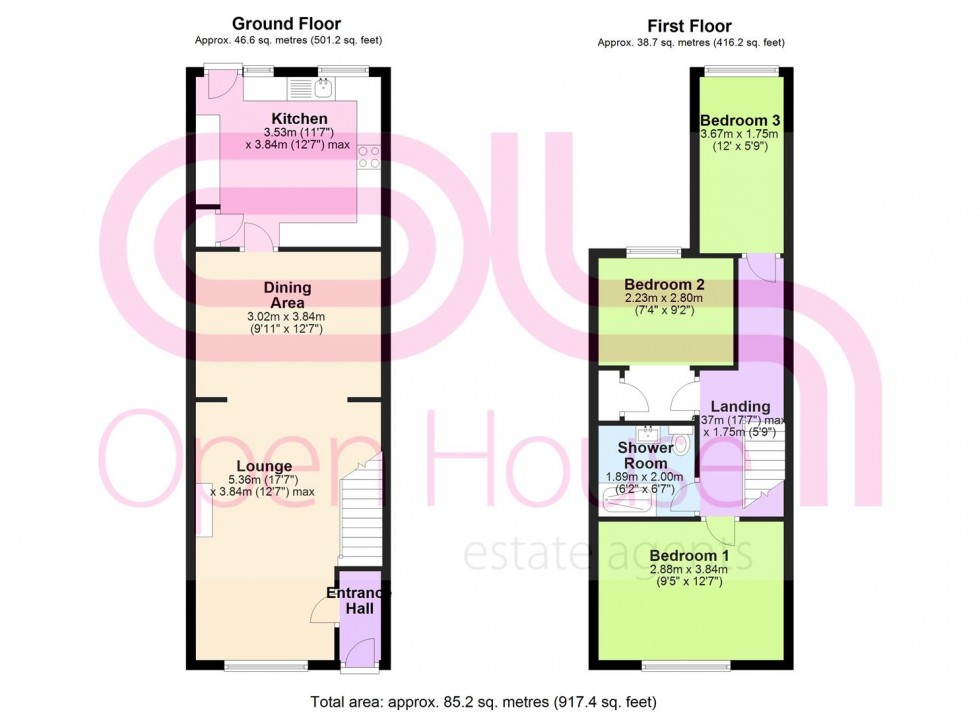 Floorplan for Lynwood Avenue, Darwen