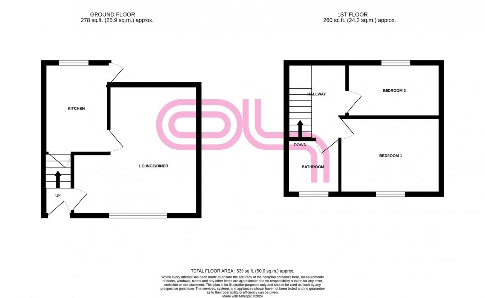 Floorplan for Albion Street, Buttershaw, Bradford