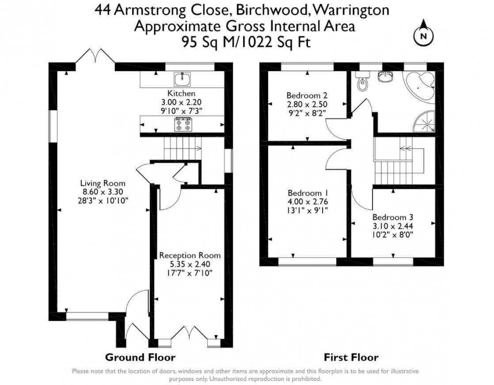 Floorplan for Armstrong Close,Birchwood