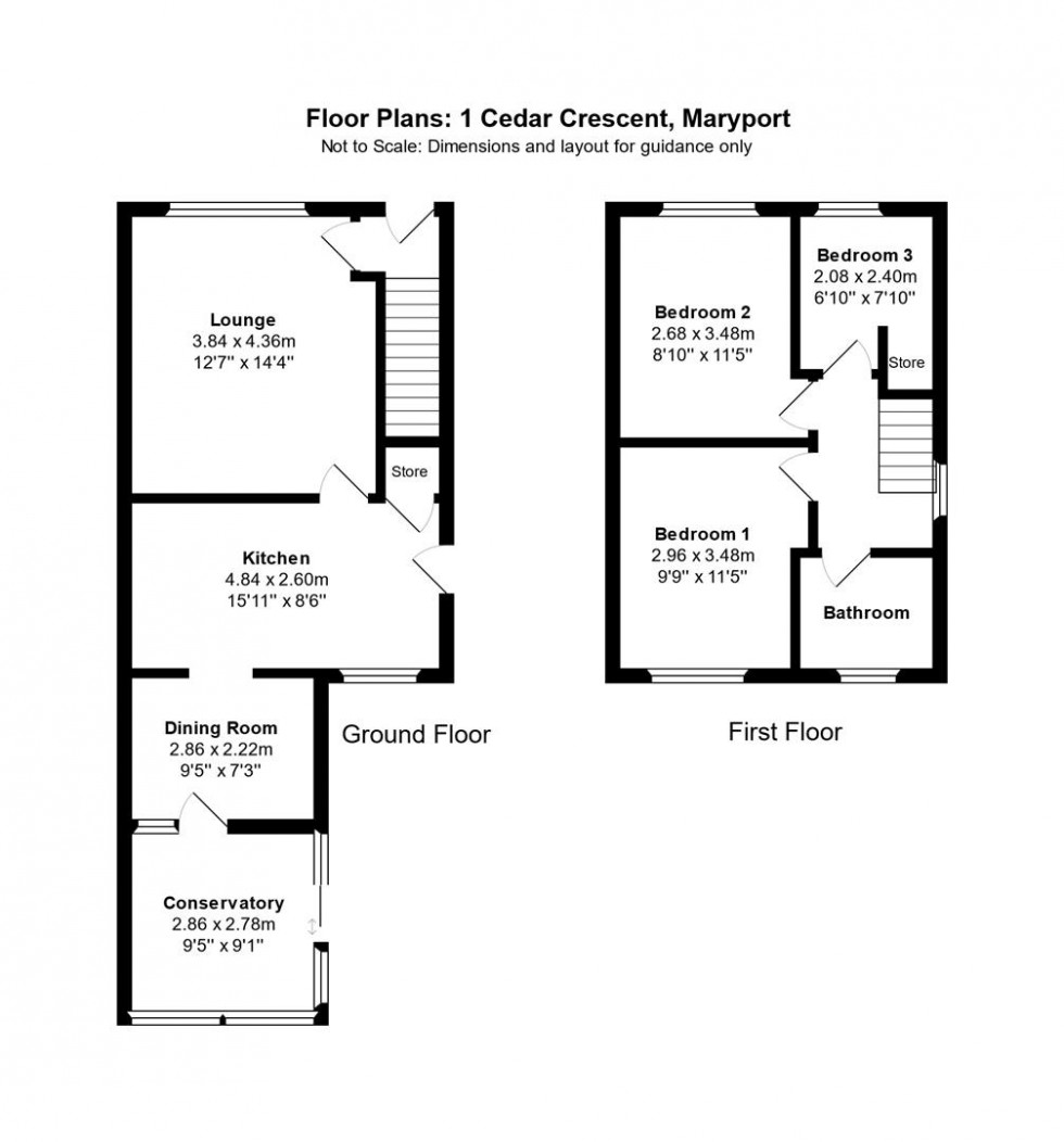 Floorplan for Cedar Crescent, Maryport, CA15 7BX