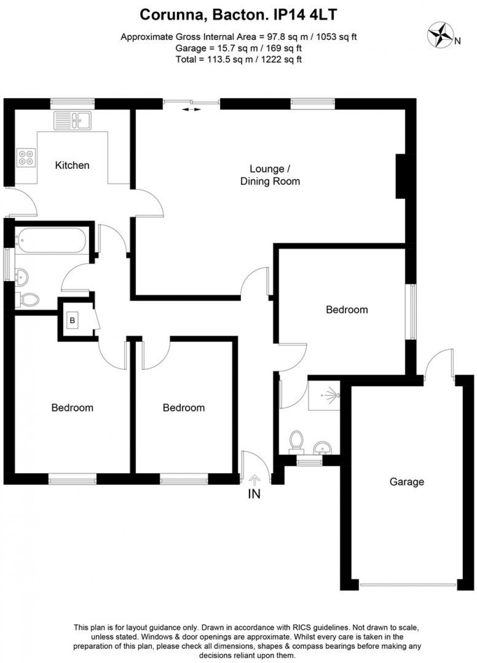 Floorplan for North Close, Bacton, Stowmarket, IP14