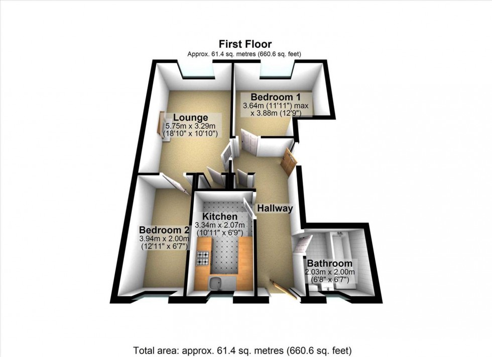 Floorplan for Strand Parade,The Boulevard,Worthing