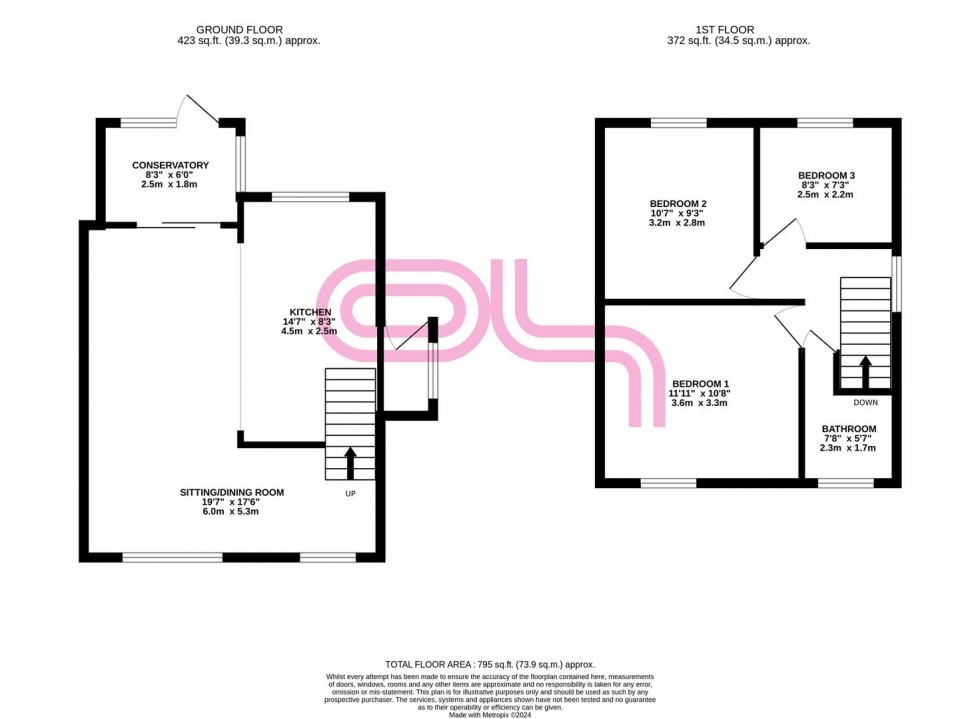 Floorplan for Woodworth Grove, Keighley