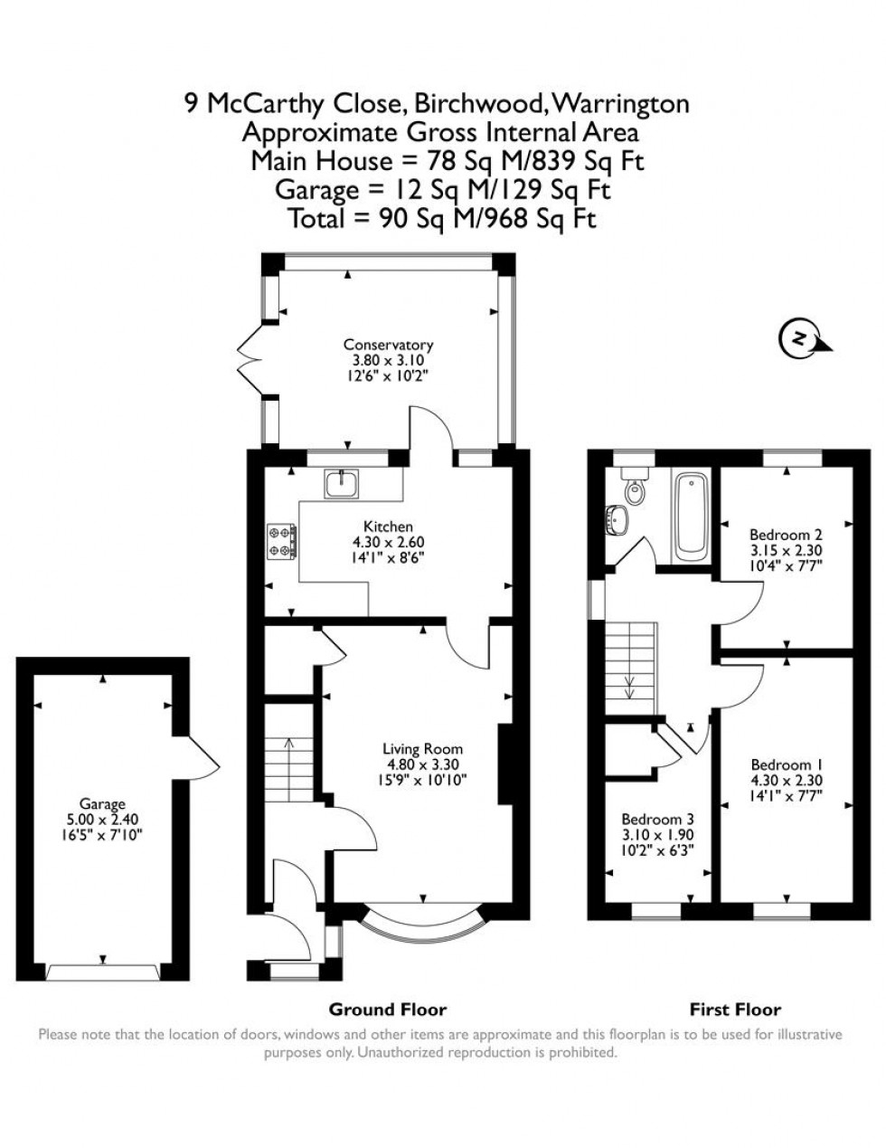 Floorplan for Mccarthy Close, Birchwood