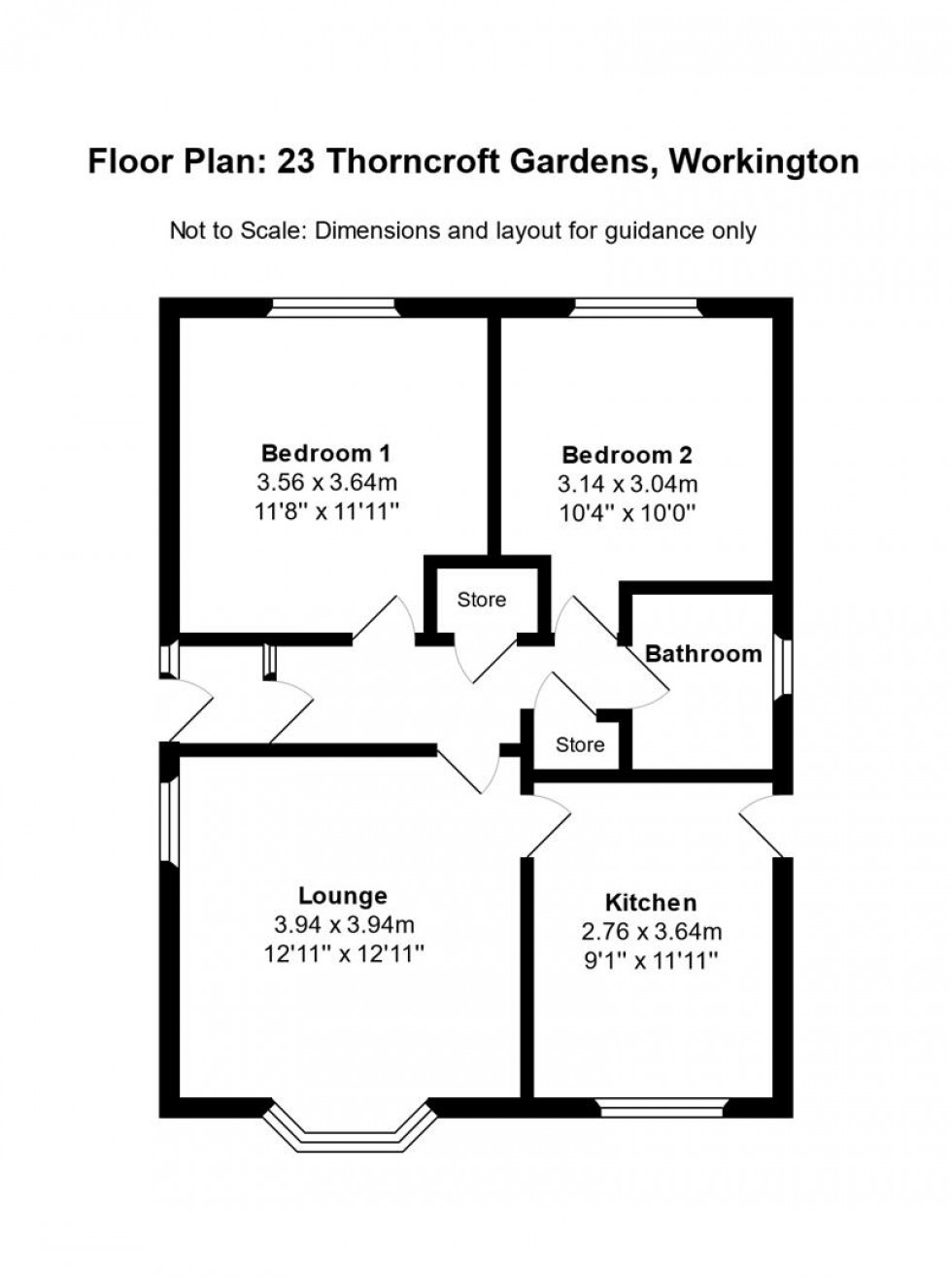 Floorplan for Thorncroft Gardens, Workington