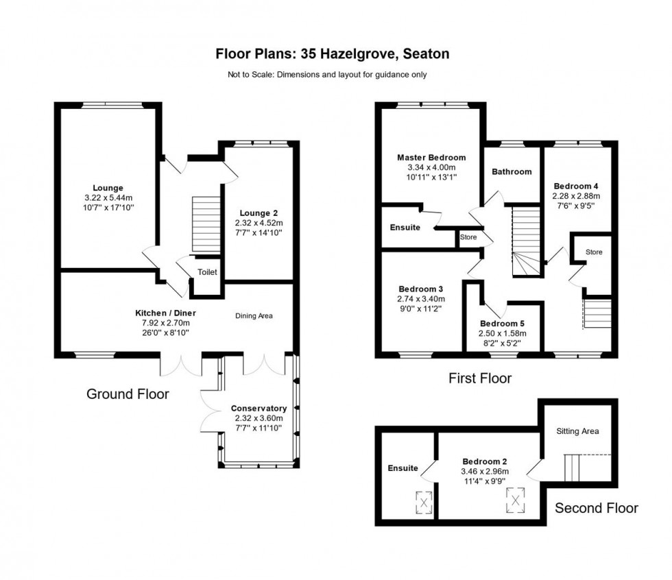 Floorplan for Hazelgrove, Seaton