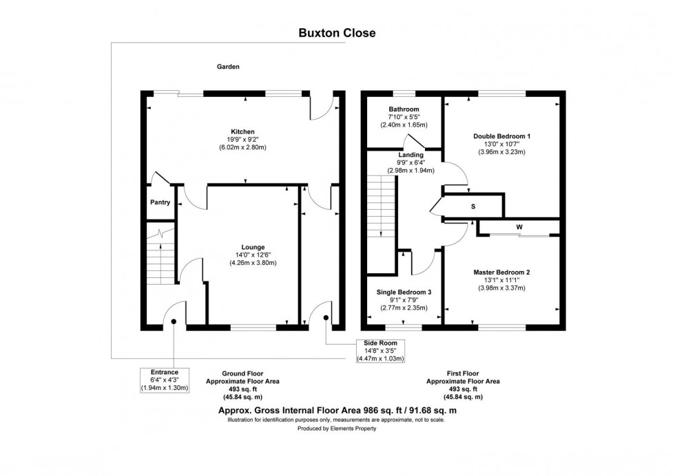 Floorplan for Buxton Close, Walsall