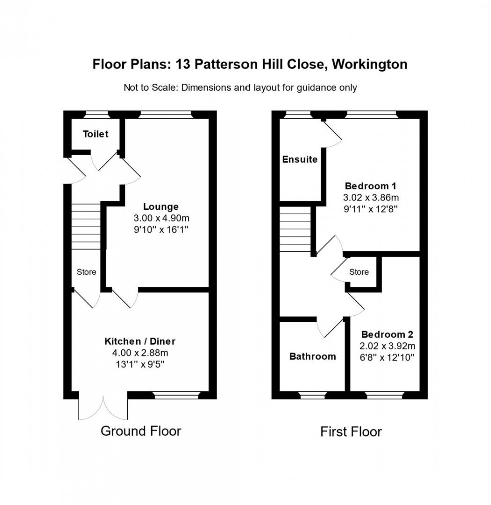 Floorplan for Patterson Hill Close, Workington