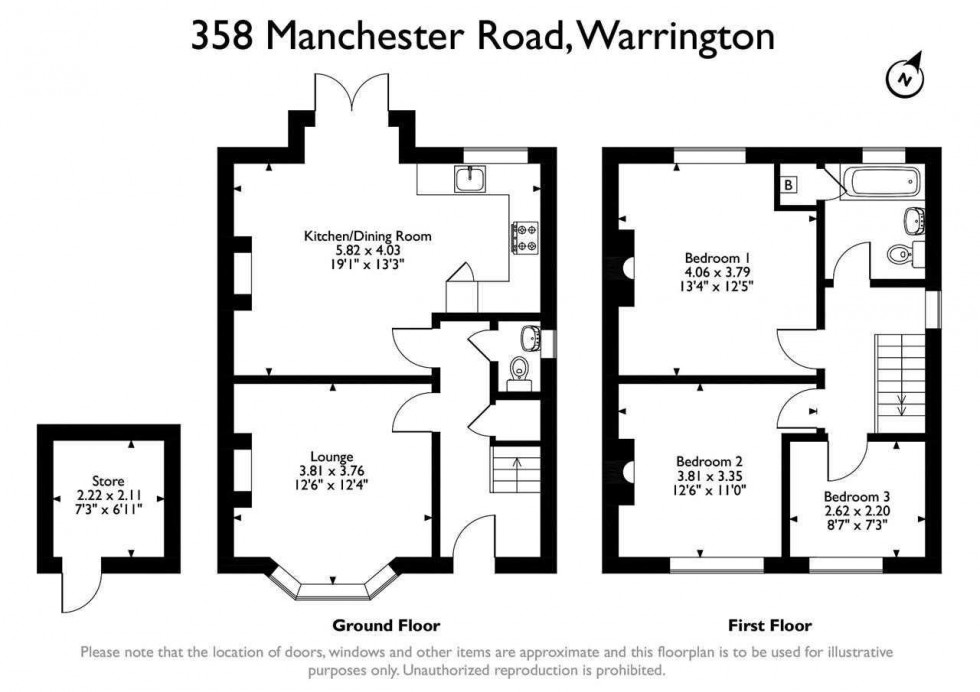 Floorplan for Manchester Road,Bruche,Warrington